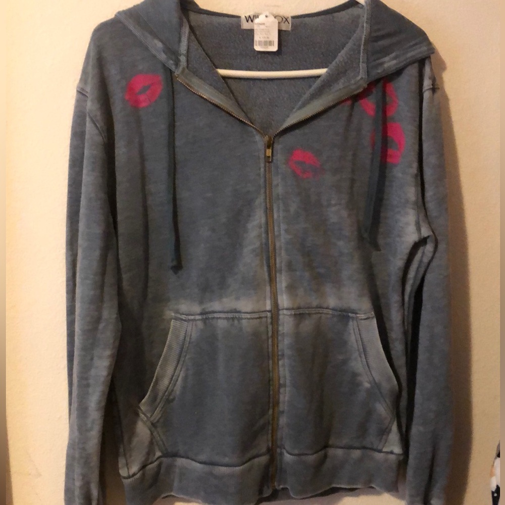Wildfox Burnout hoodie Kiss size Small New - Picture 4 of 12